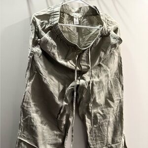 H&M Women's Wide Leg Pants in Green ish Gray
